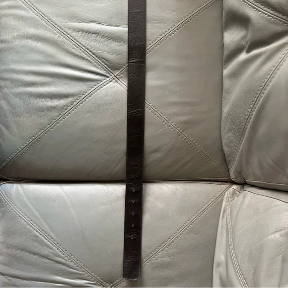 Vintage GORBANI Genuine Leather GOLD CURB CHAIN LOOK Elegant BLACK BELT M - Picture 15 of 16